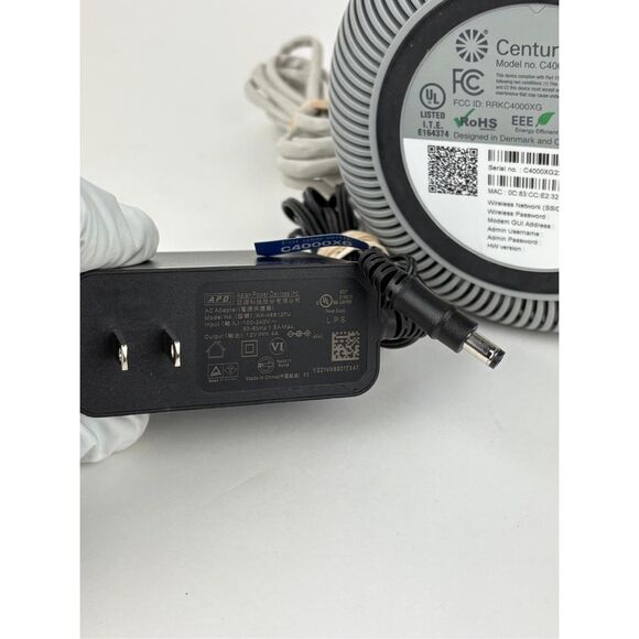Century Link C4000XG GreenWave Gigabit FIBER Wi-Fi Modem Router Combo (Not DSL) - Picture 8 of 9